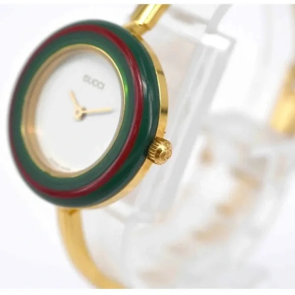 GUCCI RARE 14k Gold Plated VINTAGE STATEMENT PIECE WATCH - Picture 6 of 9